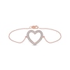 Thumbnail Image 2 of 0.12 CT. T.W. Diamond Lined Heart Bracelet in 10K Rose Gold - 7.25"
