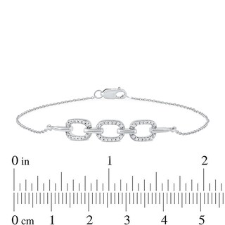 0.12 CT. T.W. Diamond Triple Oval Link Bracelet in 10K Gold