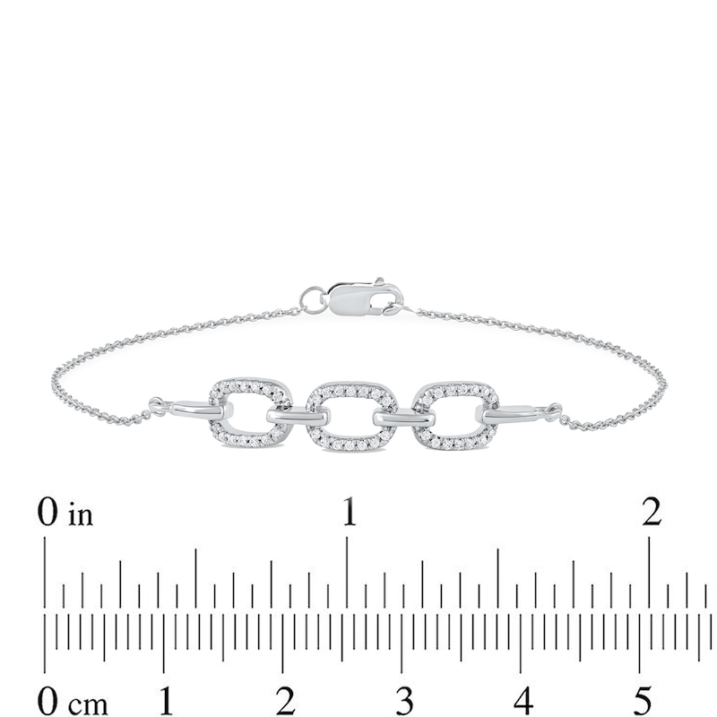 0.12 CT. T.W. Diamond Triple Oval Link Bracelet in 10K Gold