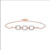 Thumbnail Image 2 of 0.12 CT. T.W. Diamond Triple Oval Link Bracelet in 10K Rose Gold - 7.25"