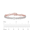 Thumbnail Image 4 of 2.00 CT. T.W. Multi-Diamond Oval and Round Alternating Link Line Bracelet in 10K Rose Gold - 7.25"