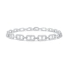Thumbnail Image 1 of 1.00 CT. T.W. Diamond Mariner Chain Alternating Link Bracelet in 10K White Gold - 8.5"