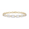 Thumbnail Image 1 of 1.00 CT. T.W. Diamond Mariner Chain Alternating Link Bracelet in 10K Gold - 8.5"