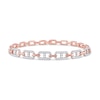 Thumbnail Image 1 of 1.00 CT. T.W. Diamond Mariner Chain Alternating Link Bracelet in 10K Rose Gold - 8.5"