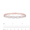 Thumbnail Image 4 of 1.00 CT. T.W. Diamond Mariner Chain Alternating Link Bracelet in 10K Rose Gold - 8.5"