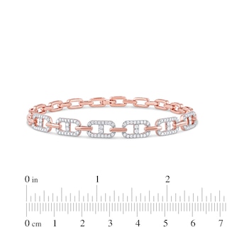 1.00 CT. T.W. Diamond Mariner Chain Alternating Link Bracelet in 10K Rose Gold - 8.5"