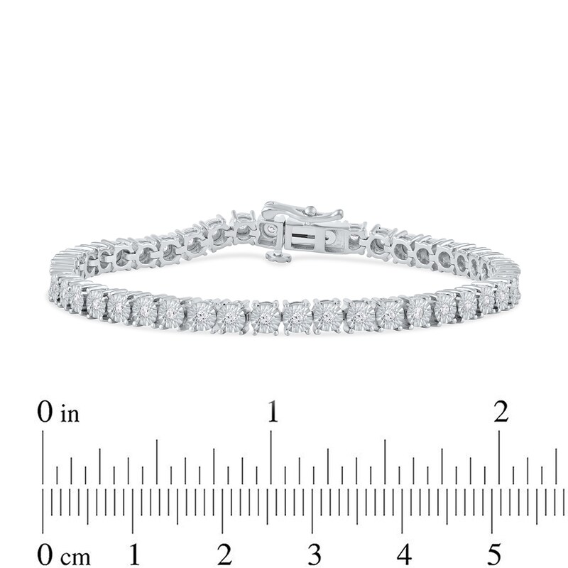 Main Image 4 of 0.50 CT. T.W. Diamond Tennis Bracelet in 14K White Gold - 6.5"