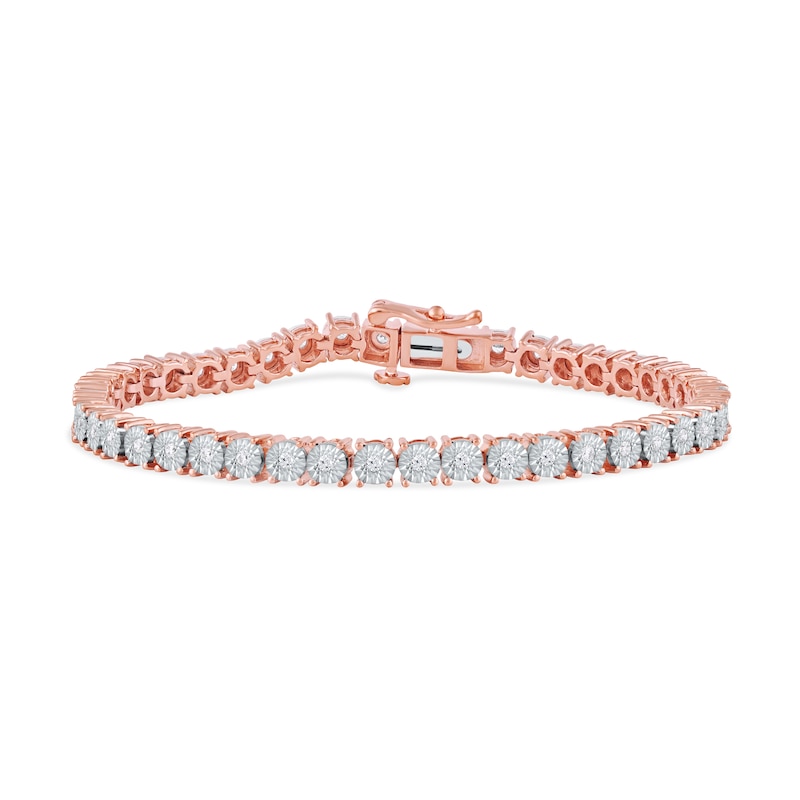 Main Image 2 of 0.50 CT. T.W. Diamond Tennis Bracelet in 14K Rose Gold - 6.5"