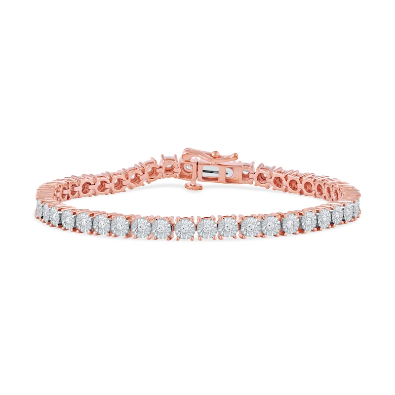 0.50 CT. T.W. Diamond Tennis Bracelet in 14K Rose Gold - 6.5"