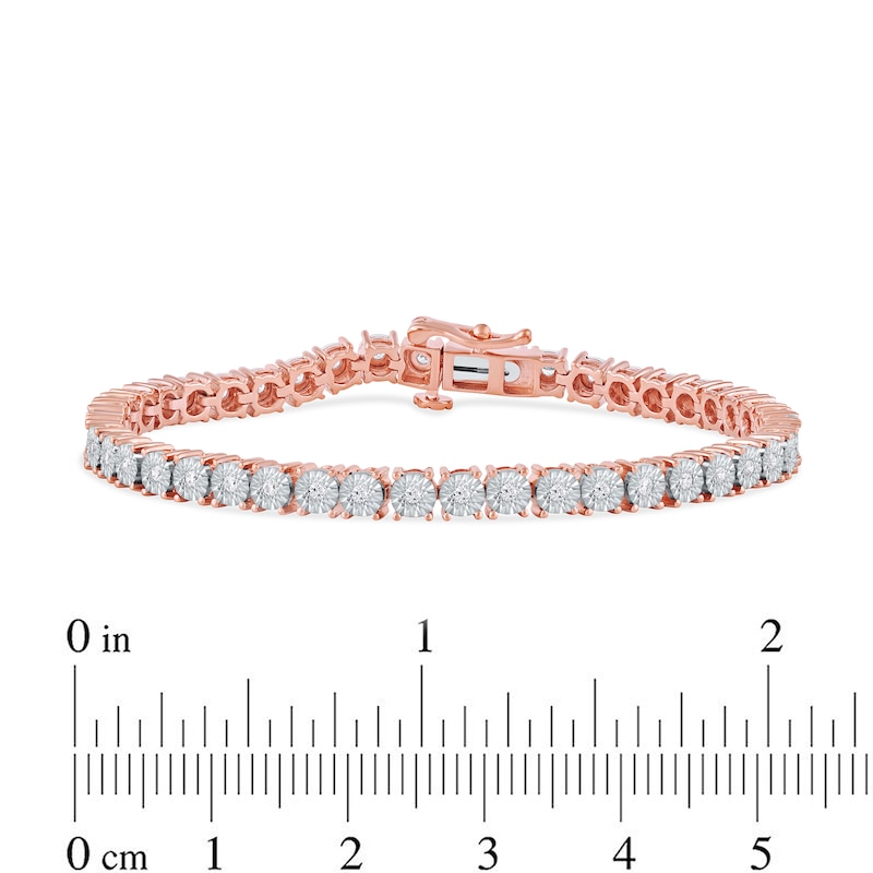 Main Image 4 of 0.50 CT. T.W. Diamond Tennis Bracelet in 14K Rose Gold - 6.5"