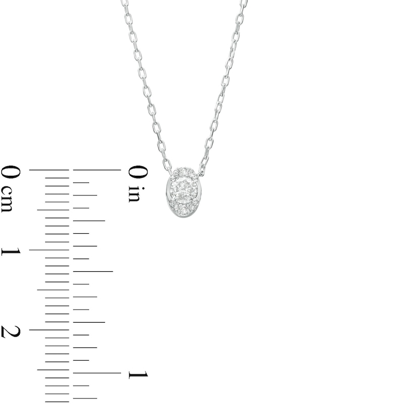 0.16 CT. T.W. Diamond Oval-Shaped Pendant in 10K White Gold