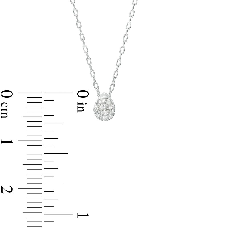 Main Image 3 of 0.16 CT. T.W. Diamond Pear-Shaped Pendant in 10K White Gold