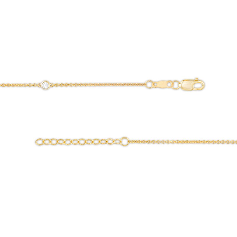 Main Image 3 of 0.16 CT. T.W. Diamond Five Stone Station Anklet in 10K Gold – 10"