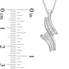 0.20 CT. T.W. Diamond Graduated Curve Bypass Pendant in 10K White Gold