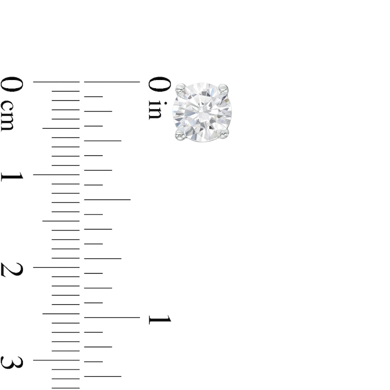 Main Image 3 of 2.00 CT. T.W. Diamond Solitaire Stud Earrings in 14K White Gold