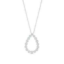 1.00 CT. T.W. Multi-Diamond Open Teardrop Pendant in 10K White Gold