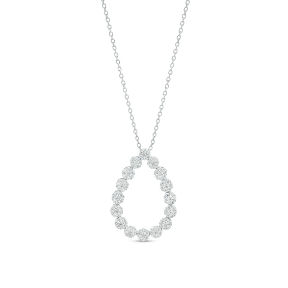 1.00 CT. T.W. Multi-Diamond Open Teardrop Pendant in 10K White Gold