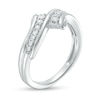 Thumbnail Image 2 of 0.20 CT. T.W. Diamond Graduated Bypass Ring in 10K White Gold