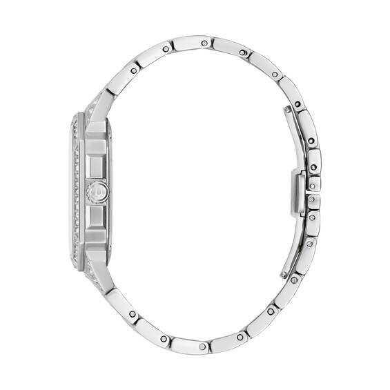 Men's Bulova Octava Crystal Accent Watch with Square Silver-Tone Dial (Model: 96A285)
