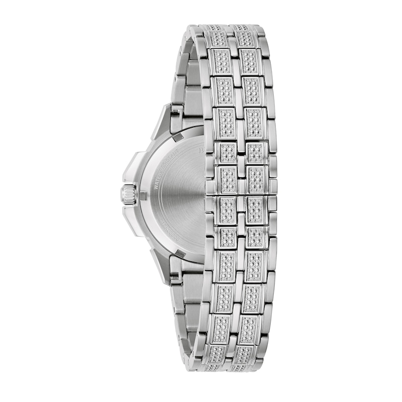 Ladies' Bulova Octava Crystal Accent Watch with Silver-Tone Dial (Model: 96L305)