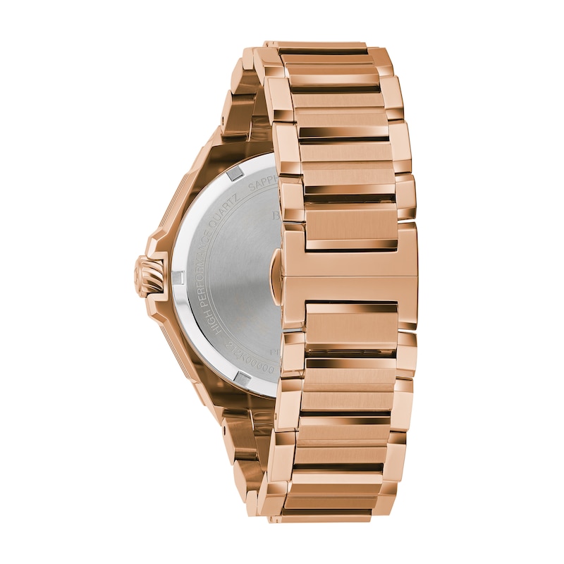 Main Image 3 of Men's Bulova Precisionist X Diamond Accent Rose-Tone Watch with Black Dial (Model: 97D129)