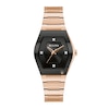 Thumbnail Image 1 of Ladies' Bulova Modern Gemini Diamond Accent Rose-Tone Strap with Tonneau Black Dial (Model: 97P158)