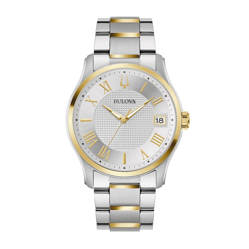 Men's Bulova Classic Wilton Two-Tone Watch with Silver-Tone Dial (Model: 98B391)|Peoples Jewellers