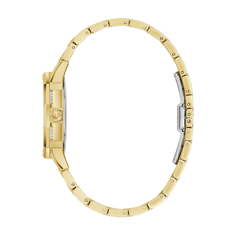 Main Image 2 of Ladies' Bulova Octava Crystal Gold-Tone Watch with Silver-Tone Dial (Model: 98L302)