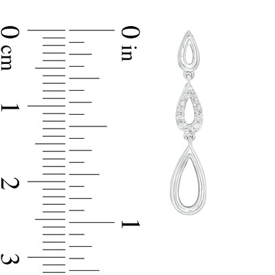 0.10 CT. T.W. Diamond Graduated Triple Teardrop Drop Earrings in Sterling Silver