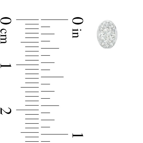 0.33 CT. T.W. Diamond Oval Frame Stud Earrings in 10K White Gold