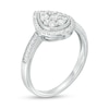 Thumbnail Image 2 of 0.50 CT. T.W. Pear-Shaped Multi-Diamond Frame Ring in 10K White Gold