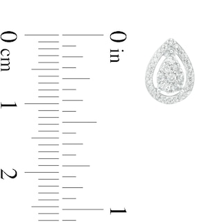 0.25 CT. T.W. Pear-Shaped Multi-Diamond Frame Stud Earrings in 10K White Gold