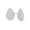 Thumbnail Image 0 of 0.50 CT. T.W. Pear-Shaped Multi-Diamond Frame Stud Earrings in 10K White Gold