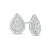 Thumbnail Image 1 of 0.50 CT. T.W. Pear-Shaped Multi-Diamond Frame Stud Earrings in 10K White Gold