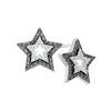 Thumbnail Image 1 of 0.20 CT. T.W. Black and White Diamond Star Stud Earrings in Sterling Silver
