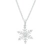 Thumbnail Image 1 of 0.10 CT. T.W. Diamond Snowflake Pendant in Sterling Silver