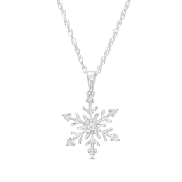0.10 CT. T.W. Diamond Snowflake Pendant in Sterling Silver