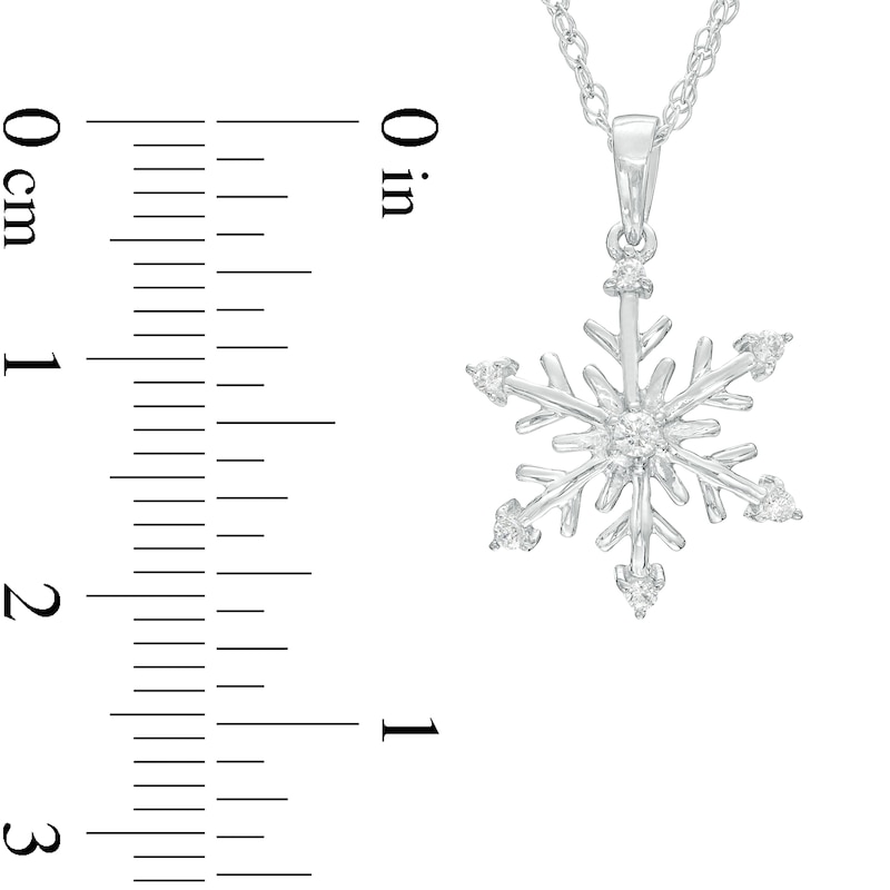 0.10 CT. T.W. Diamond Snowflake Pendant in Sterling Silver