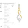 Thumbnail Image 2 of 0.20 CT. T.W. Diamond Twisted Flame Drop Earrings in 10K Gold