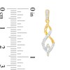 Thumbnail Image 3 of 0.20 CT. T.W. Diamond Twisted Flame Drop Earrings in 10K Gold