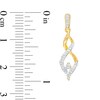 Thumbnail Image 2 of 0.20 CT. T.W. Diamond Twisted Flame Drop Earrings in 10K Gold