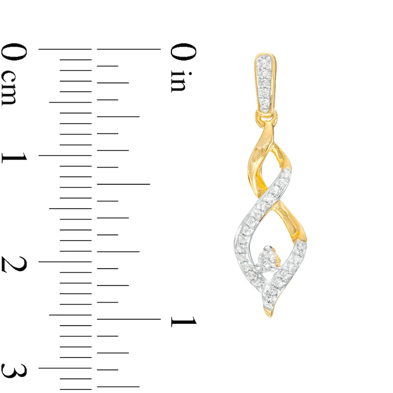0.20 CT. T.W. Diamond Twisted Flame Drop Earrings in 10K Gold