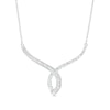 Thumbnail Image 1 of 1.00 CT. T.W. Baguette and Round Diamond Twisted Curve Necklace in 10K White Gold