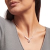 Thumbnail Image 2 of 1.00 CT. T.W. Baguette and Round Diamond Twisted Curve Necklace in 10K White Gold