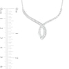 Thumbnail Image 3 of 1.00 CT. T.W. Baguette and Round Diamond Twisted Curve Necklace in 10K White Gold