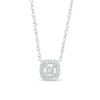 0.06 CT. T.W. Diamond Cushion-Shaped Frame Necklace in Sterling Silver