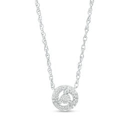 0.06 CT. T.W. Diamond Frame Necklace in Sterling Silver