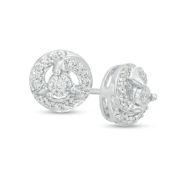 0.15 CT. T.W. Diamond Frame Stud Earrings in Sterling Silver