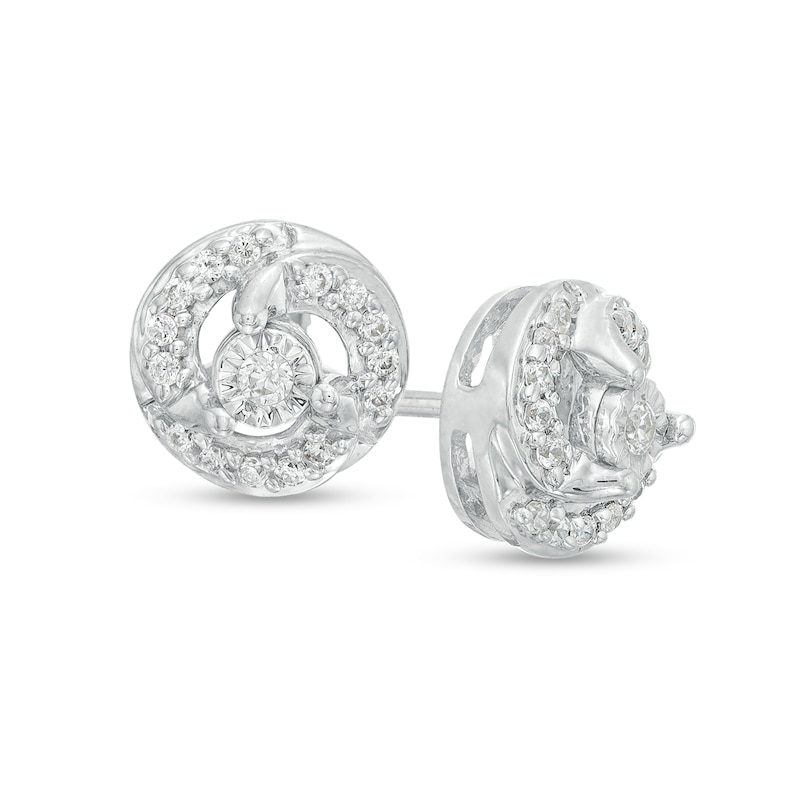 0.15 CT. T.W. Diamond Frame Stud Earrings in Sterling Silver|Peoples Jewellers
