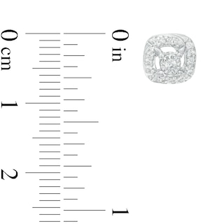 0.15 CT. T.W. Diamond Cushion-Shaped Frame Stud Earrings in Sterling Silver